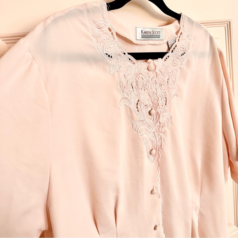 Pink Karen Scott button up - Picture 2 of 4